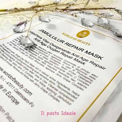 World of Beauty Jamululur Repair Mask Maschera hydrogel ossigenante e decongestionante World of Beauty