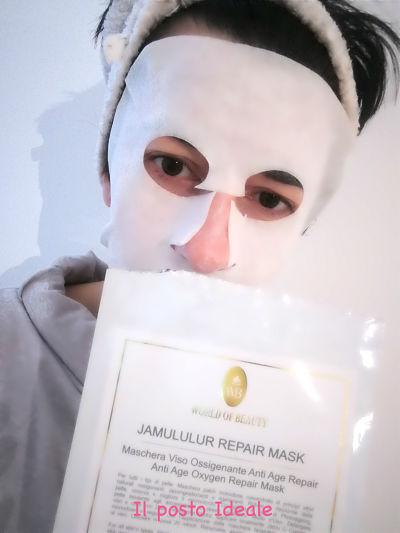 World of Beauty Jamululur Repair Mask Maschera hydrogel ossigenante e decongestionante World of Beauty