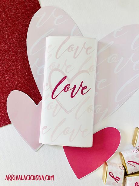 tavoletta di cioccolato rivesttita con fascetta di san valentino da stampare tavoletta di cioccolato rivesttita con fascetta di san valentino da stampare