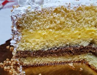 Torta con crema al bacio e vaniglia. Torta con crema al bacio e vaniglia.