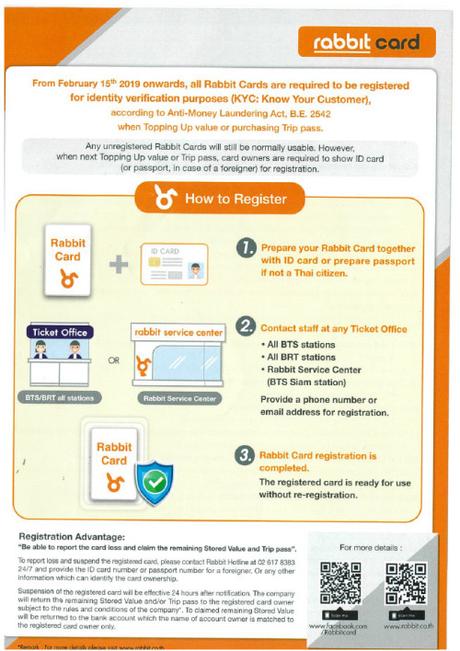 Rabbit card, riciclaggio del denaro e passaporto: nuove regole per il pagamento dei mezzi di trasporto di Bangkok Rabbit card, riciclaggio del denaro e passaporto: nuove regole per il pagamento dei mezzi di trasporto di Bangkok
