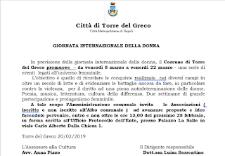 Torre Del Greco: le Associazioni protagoniste degli eventi per la festa della donna. Torre Del Greco: le Associazioni protagoniste degli eventi per la festa della donna.