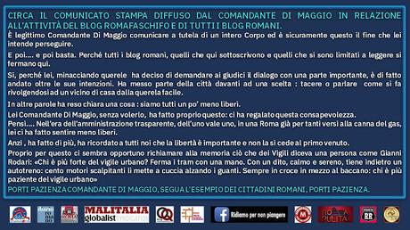 Tacere o parlare? La Rete Civica Romana risponde al Comandante dei Vigili Di Maggio. Tacere o parlare? La Rete Civica Romana risponde al Comandante dei Vigili Di Maggio.