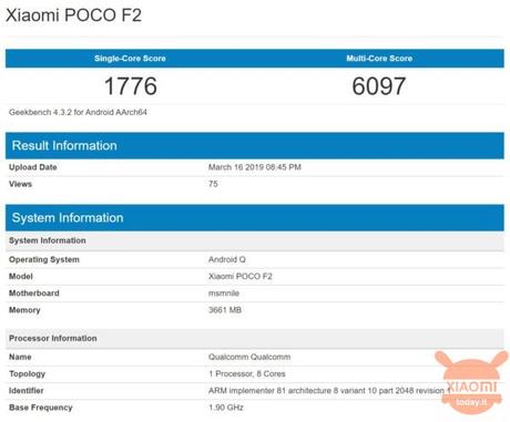 POCOPHONE F2 (ri)appare su Geekbench, ma è un falso pocophone f2