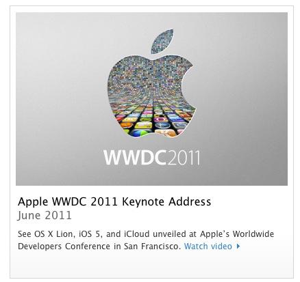 Il video del Keynote WWDC 2011 disponibile sul sito ufficiale Apple