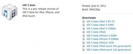 ios 5 beta 1 530x218 Disponibile la prima DEV Beta di iOS 5 !