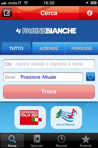 App ufficiale delle Pagine Bianche