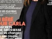 Carla bruni mostra incinta, vestita, sulla copertina elle