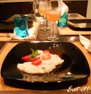 Risotto fragole e champagne (con aperitivo alla fragola)