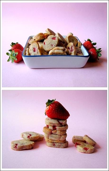 Biscotti al Cioccolato Bianco con Fragole e Menta