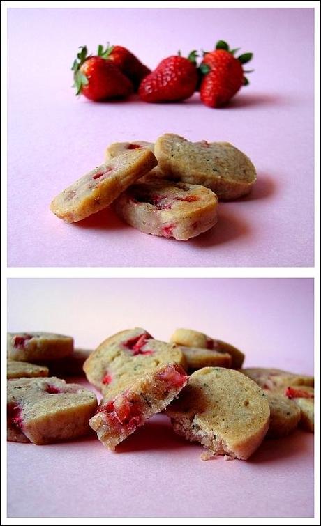 Biscotti al Cioccolato Bianco con Fragole e Menta