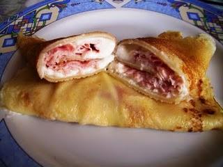 Crepes stracchino e prosciutto