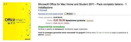 Microsoft Office for Mac Home and Student 2011 – Pack completo italiano – in offerta su amazon.it