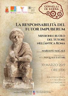 CULTURA- CORI (lt). La responsabilità del tutor impuberum. Missioni e ruolo del tutore nell’antica Roma CULTURA- CORI (lt). La responsabilità del tutor impuberum. Missioni e ruolo del tutore nell’antica Roma