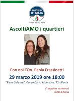 POLITICA - PAVIA. Il Borgo una risorsa della città troppo trascurata. Se ne è parlato all'incontro con la candidata sindaco (FdI) Paola Chiesa. POLITICA - PAVIA. Il Borgo una risorsa della città troppo trascurata. Se ne è parlato all'incontro con la candidata sindaco (FdI) Paola Chiesa.