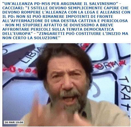 L’ultimo “ranting” del profeta Cacciari svela il target degli adepti mediatici PDR: l’alleanza col M5S! Meglio sarebbe che del Movimento si perdesse anche il DNA… L’ultimo “ranting” del profeta Cacciari svela il target degli adepti mediatici PDR: l’alleanza col M5S! Meglio sarebbe che del Movimento si perdesse anche il DNA…
