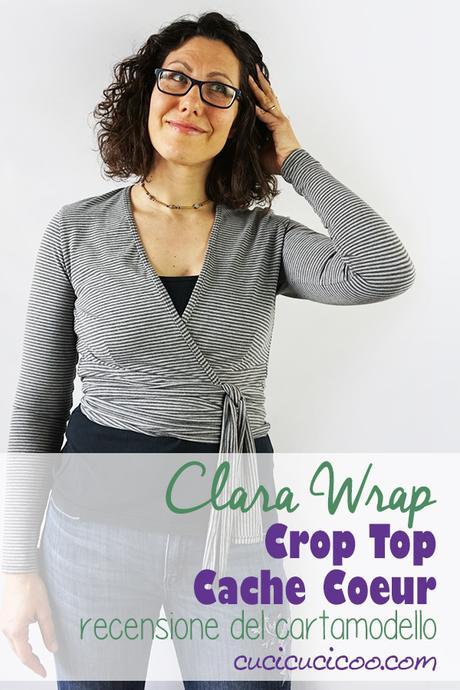 Cartamodello crop top cache coeur: Clara Wrap Clara Wrap, un cartamodello crop top cache coeur, è una maglietta trendy che si avvolge in vita, lasciando la pancia scoperta. Perfetta da portare sopra canottiere ed altri abiti estivi! #cartamodello #cachecoeur