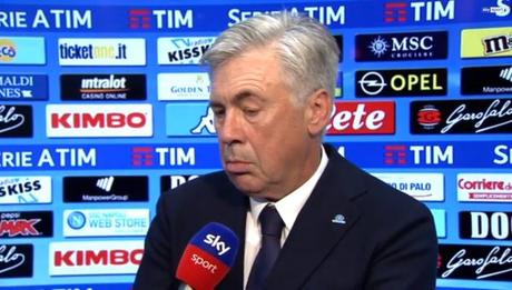 Ancelotti: “Impauriti all’inizio, ci hanno castigato. Abbiamo possibilità di passare” Carlo Ancelotti Napoli intervista sky