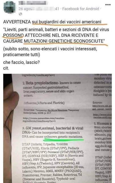 VACCINI & MANIPOLAZIONE GENETICA ? VACCINI & MANIPOLAZIONE GENETICA ?