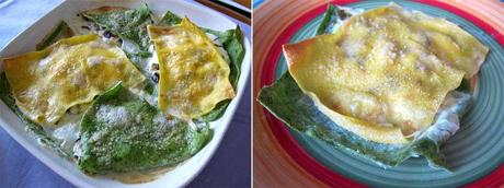 Raviolo aperto con melanzane ed erba cipollina