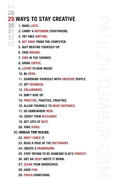 29 modi per essere più creativi