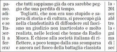 “Togliatti, che non era uno stupido…”