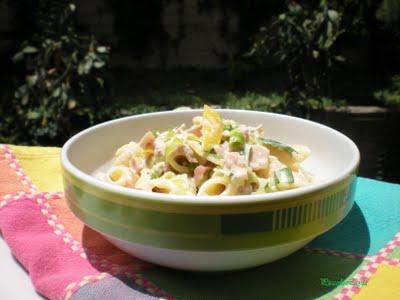 Pennette con Porro e Prosciutto Cotto in Salsa allo Jogurt