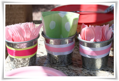 A cupcake theme in pink and green...