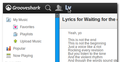 Visualizzare i testi delle canzoni su Grooveshark
