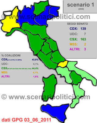 Sondaggi GPG: Scenario 1 - CSX +1% e vittoria anche al Senato