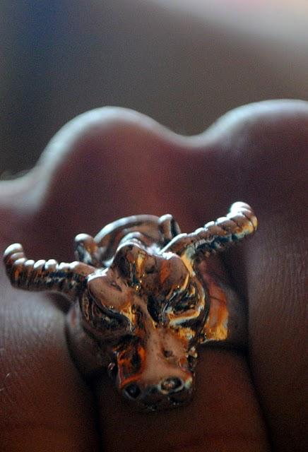 Angry Bull Head Ring
