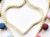 collana filo perle macarons, collane lunghe paris anelli fette crostata, mollette chiudipacco, cornici