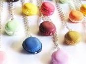 collane lunghe, bracciali regolabili cordino cotone French macarons, anello wedding cake, biscotto
