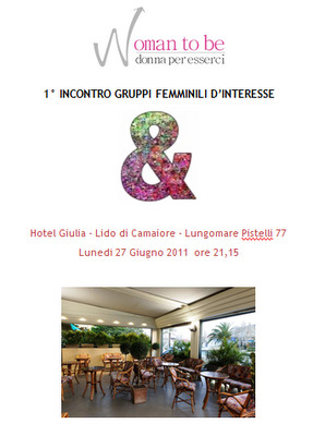 1° INCONTRO GRUPPI FEMMINILI D’INTERESSE