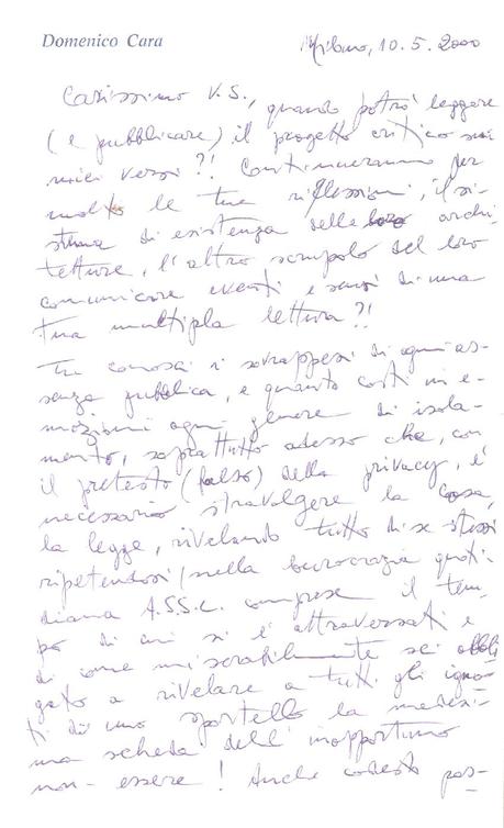 Domenico Cara al Poeta V.S. Gaudio ( Domenico Cara Poeta V.S. Gaudio responsabile della fissità