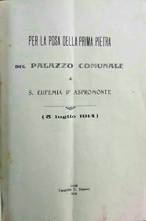 5 luglio 1914: il discorso di Pietro Pentimalli per la posa della prima pietra del palazzo municipale di Sant’Eufemia d’Aspromonte 5 luglio 1914: il discorso di Pietro Pentimalli per la posa della prima pietra del palazzo municipale di Sant’Eufemia d’Aspromonte