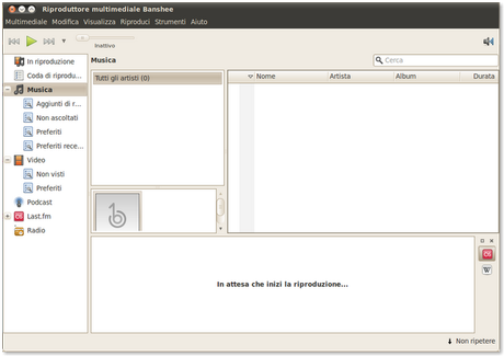 Banshee lettore multimediale che permette di ascoltare e organizzare la propria collezione musicale.