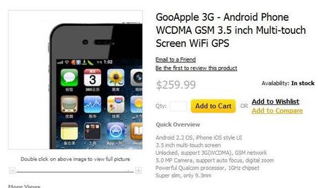 GOOAPPLE 3G! non è un incitamento, solo un nuovo telefono Android formato iPhone!
