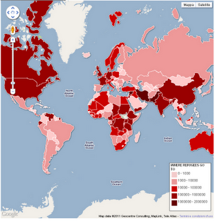 Una mappa dei profughi secondo l'ONU