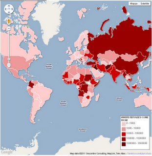 Una mappa dei profughi secondo l'ONU