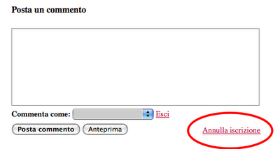 Info: iscrizione mail ai post del blog