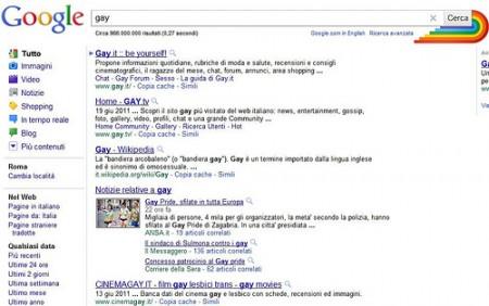 Se digiti la parola “gay”, su Google compare l’arcobaleno!