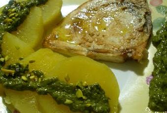 Pesce spada ai ferri,patate al vapore con salsa verde ...