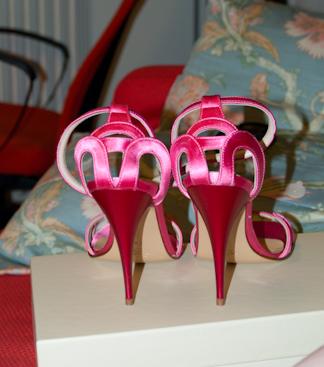 Shoeroom #26 B&H; Fuchsia Heeled Sandals *_*