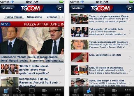 Si aggiorna l’applicazione “TGCOM” con diverse novità !!