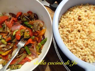 Fregola sarda con verdure grigliate Fregola sarda con verdure grigliate