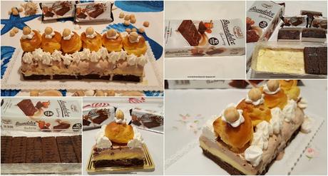 Mattonella Buondolce con gelato alla crema, nocciola e bigne Mattonella Buondolce con gelato alla crema, nocciola e bigne
