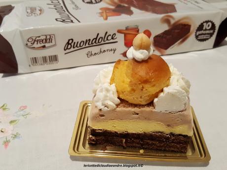 Mattonella Buondolce con gelato alla crema, nocciola e bigne Mattonella Buondolce con gelato alla crema, nocciola e bigne