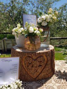 Matrimonio romantico e i segni del cuore Matrimonio romantico e i segni del cuore