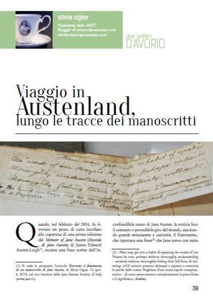 All’inseguimento dei manoscritti di Jane Austen, in giro per il mondo | Da Due Pollici D’Avorio, Jane Austen Society of Italy (JASIT) All’inseguimento dei manoscritti di Jane Austen, in giro per il mondo | Da Due Pollici D’Avorio, Jane Austen Society of Italy (JASIT)